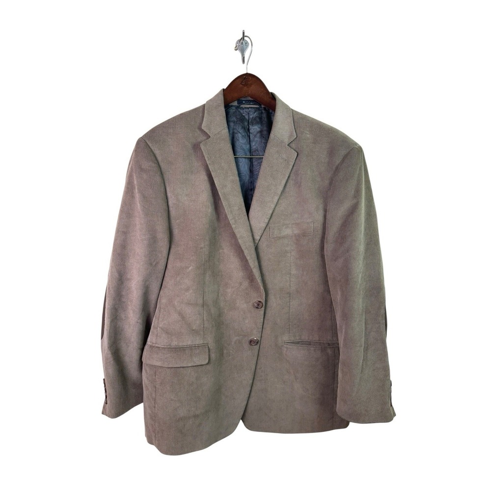 Lauren Ralph Lauren Corduroy Blazer 46R Tan Academia Elbow Patch Sport Coat